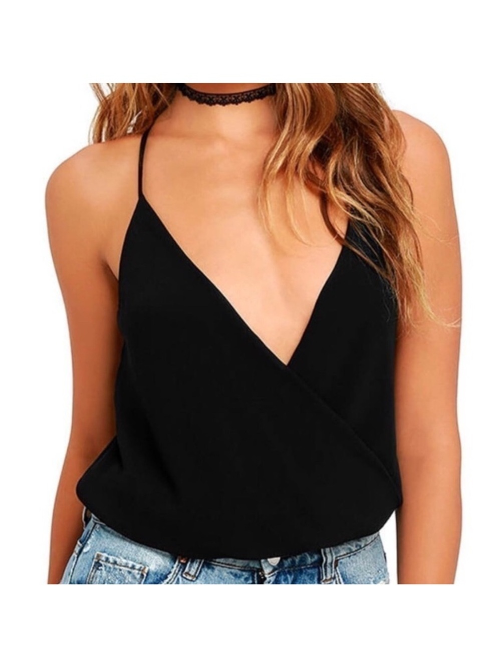Lulu’s Plunging Surplice Bodysuit
